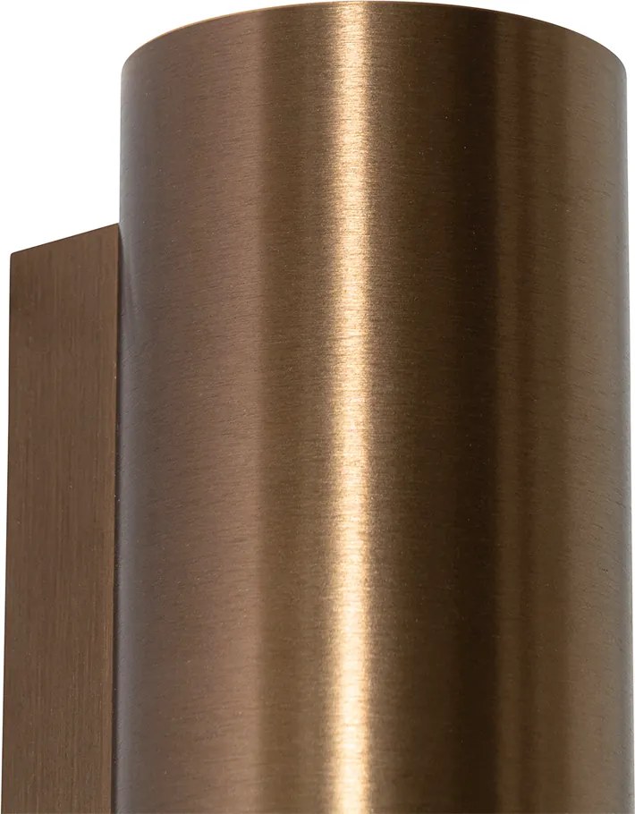 Smart wandlamp donkerbrons rond 2-lichts incl. 2 Wifi GU10 50mm - Sandy