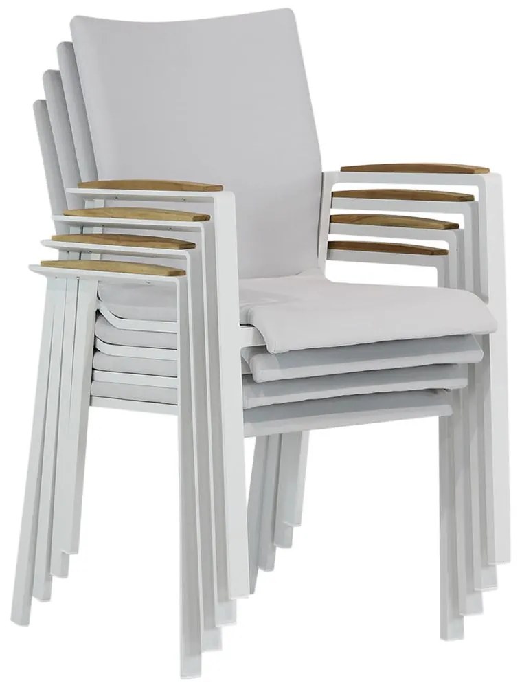 Tuinstoel stapelbaar Aluminium/textileen Wit Lifestyle Garden Furniture Brandon  white