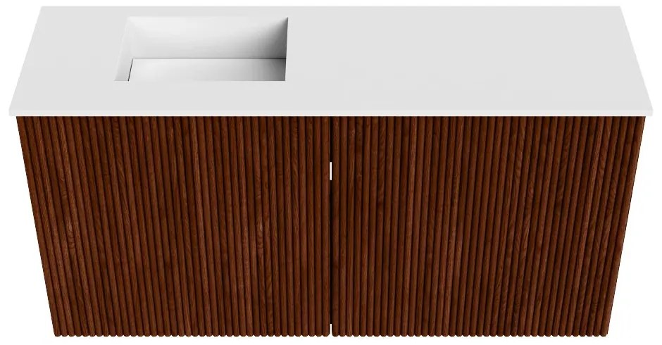 Mondiaz Joya 80cm toiletmeubel ruby met wastafel faye links 1 kraangat talc