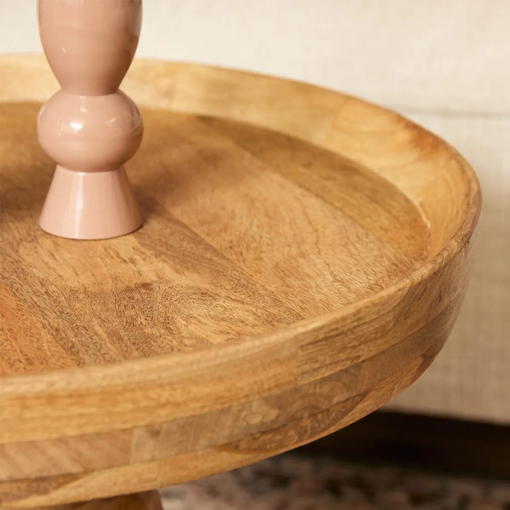 Starfurn Troy Ronde Bijzettafel Bruin Mangohout - 50 X 50cm.