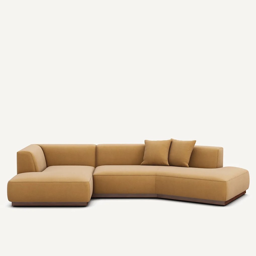 Open hoekbank links in linnen fluweel, JACOPO