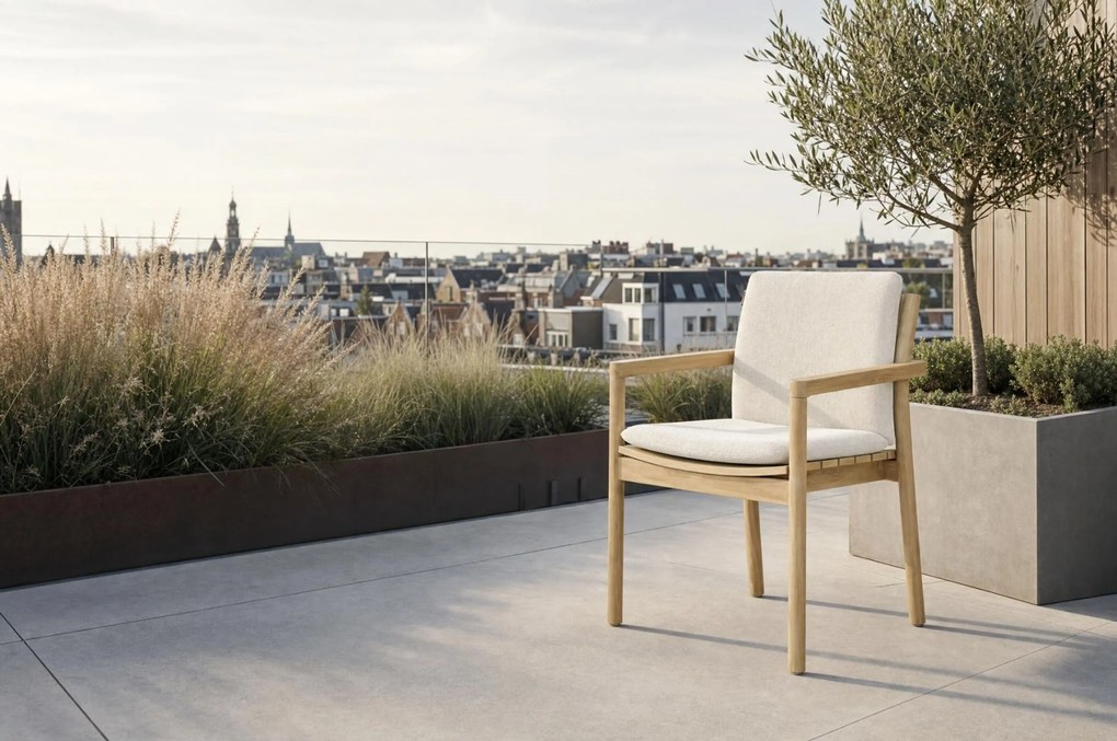 Tuinstoel Teak Old teak greywash Santika Suka