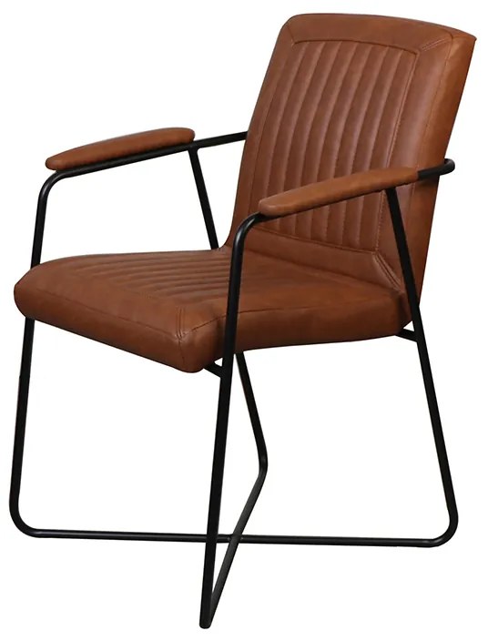 Eetkamerstoel - Henry - leer Vintage cognac