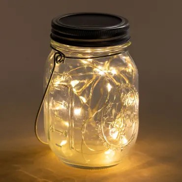 Glazen Pot Op Zonne-energie Met Zol Led-slinger Transparant - Sklum