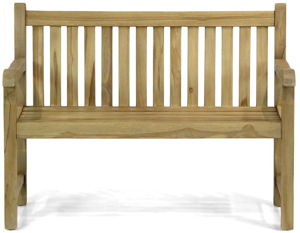 Tuinbank  teak 120 cm incl. kussen antraciet Teak Old teak greywash Garden Collections Preston  incl. kussen antraciet