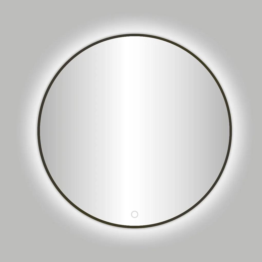 Best Design Moya ronde spiegel Gunmetal verouderd ijzer incl. LED-verlichting Ø 100cm
