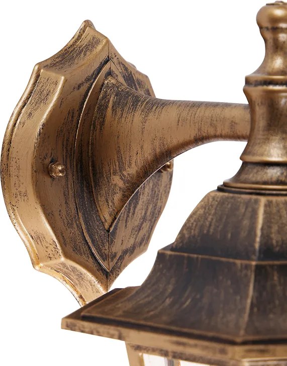 Antieke buiten wandlamp goud IP44 - New Haven