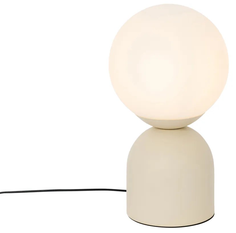 Hotel chique tafellamp beige met opaal glas - Pallon Trend