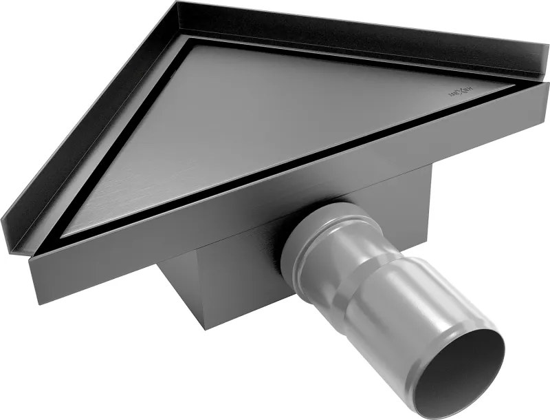 Mexen Flat-T M13 driehoekige vloerafvoer 20 x 20 cm, geborsteld geweergrijs - 1E10320