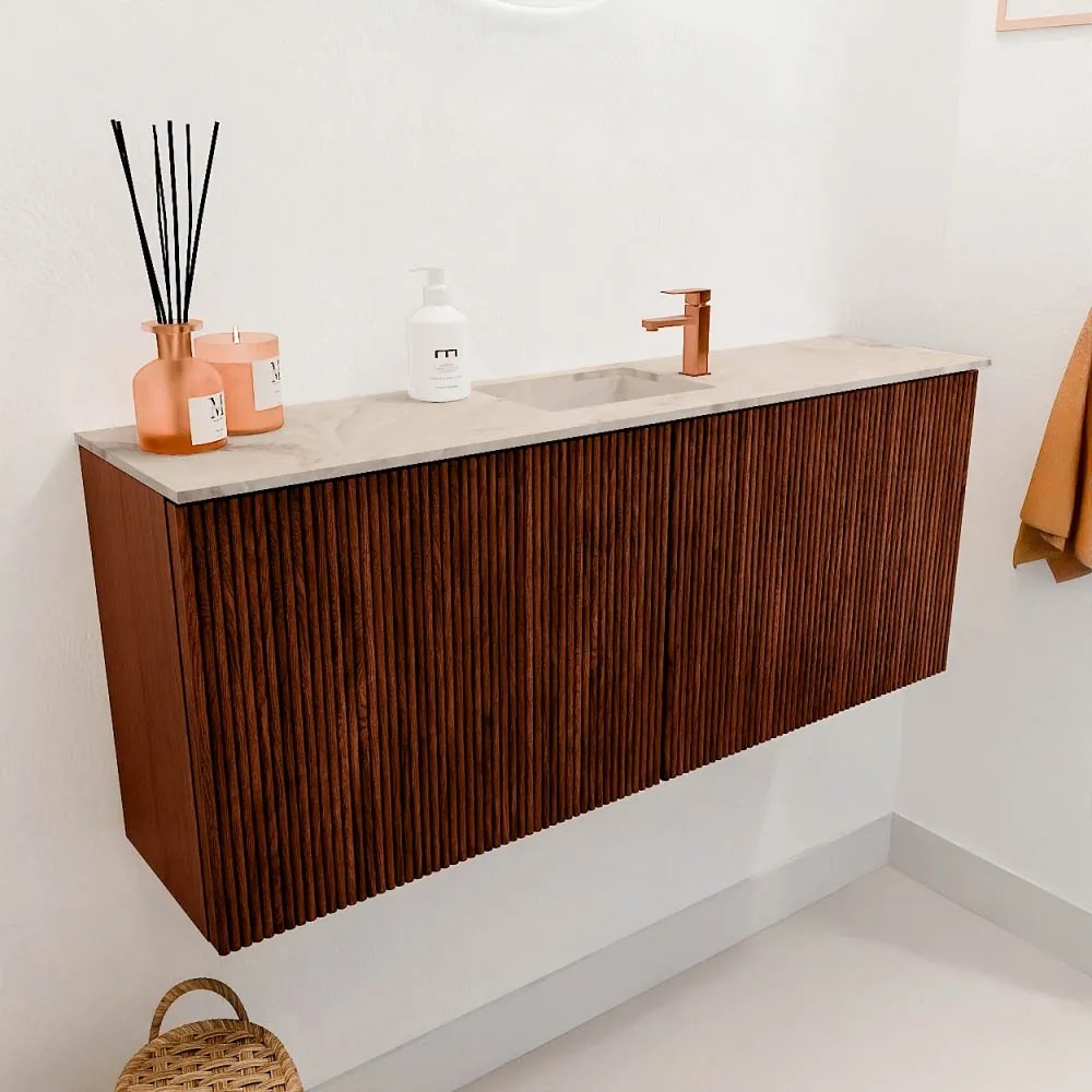 Mondiaz Joya DLux 100cm toiletmeubel ruby met wastafel faye midden 1 kraangat frappe