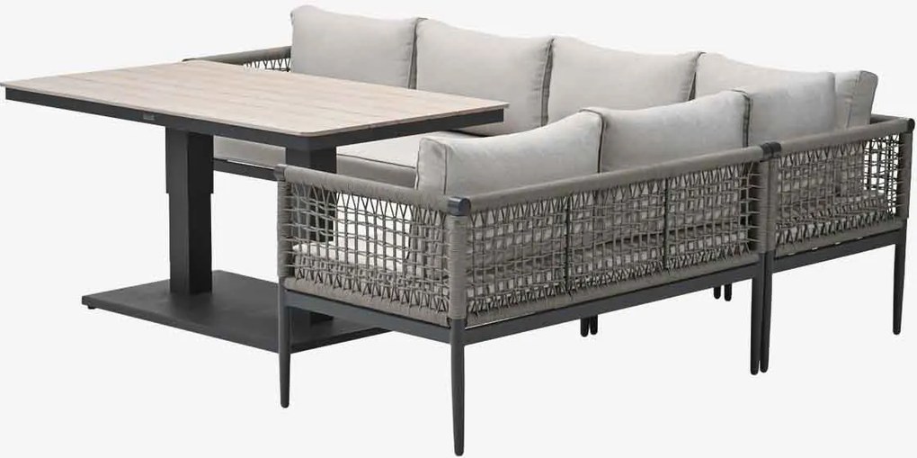 Garden Impressions Burela - Brugge lounge dining set 5-delig rechts - taupe