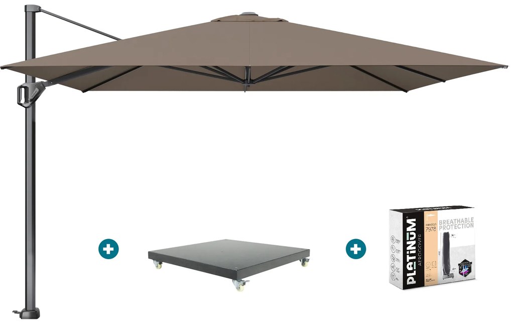 Platinum Challenger Premium T1 3.5x3.5 m - Havanna Taupe met Marbella voet + hoes