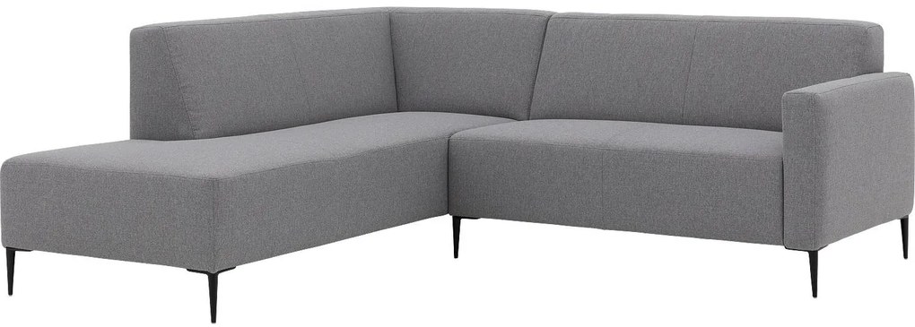 Goossens  Key West grijs, stof, 2-zits, modern design met ligelement links