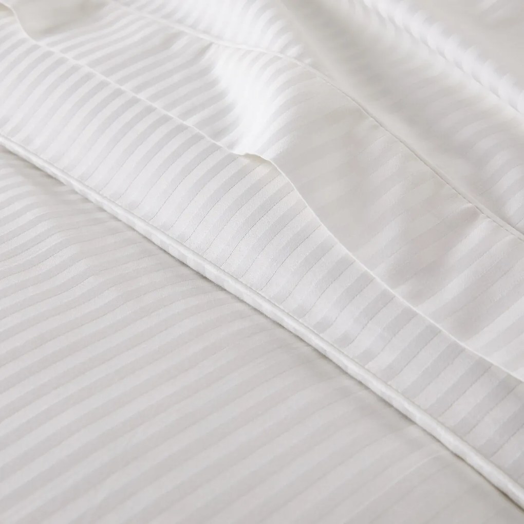 Dekbedovertrek van katoensatijn, 153 draden, Gestreept Opaal