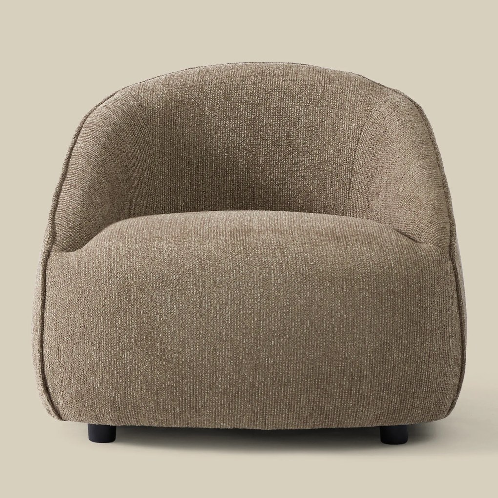 Taupe Fauteuil Met Ronde Rugleuning