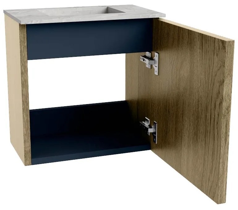Mondiaz Joya DLux 40cm toiletmeubel dusk met wastafel faye midden zonder kraangat glace