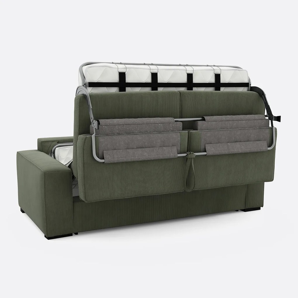 Slaapbank van fluweel, 2, 3 of 4 zits, Comfort Bultex®, Cecilia