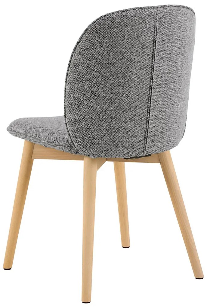 Eetkamerstoel Met Houten Poten Grijs Boucle