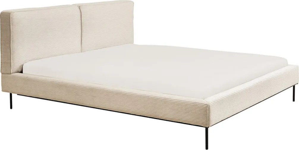 Gestoffeerd Bedframe Beige Stof 180 Cm