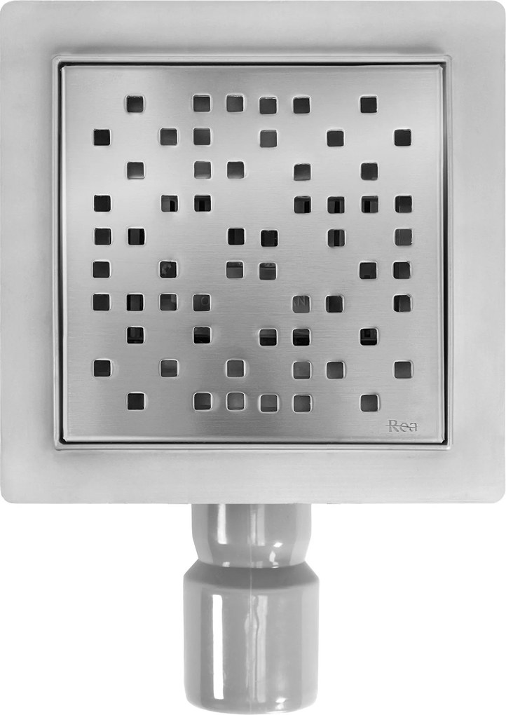 Lineaire afvoer REA DOTS Brush Steel 15x15