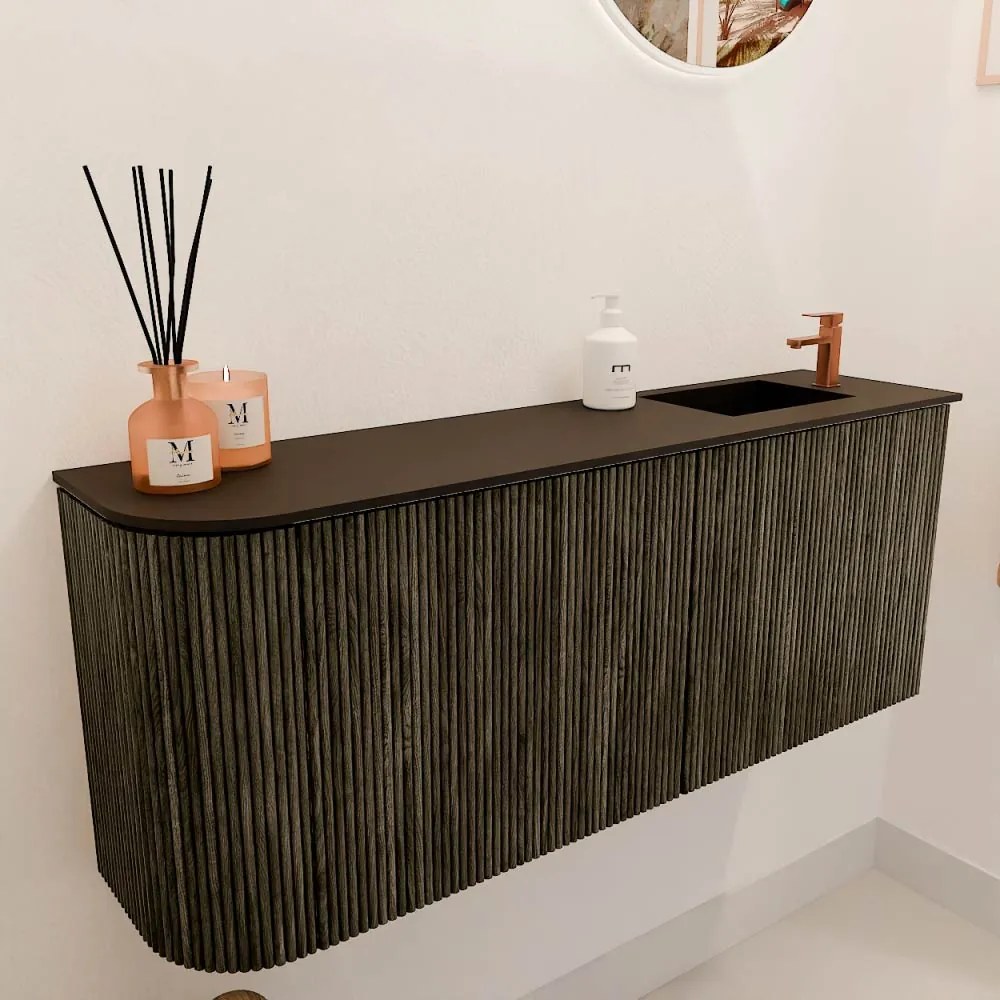 Mondiaz Joya 100cm toiletmeubel ronding links shadow met wastafel faye rechts 1 kraangat urban