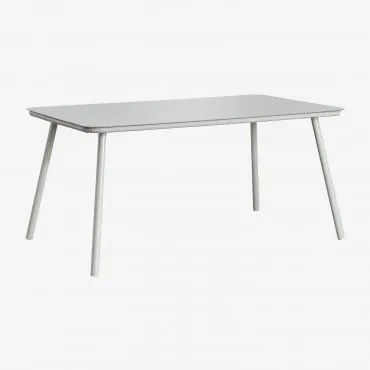 Rectangular Eettafel 160x90 Cm Van Glas En Aluminium Arhiza Groen – Khaki - Sklum