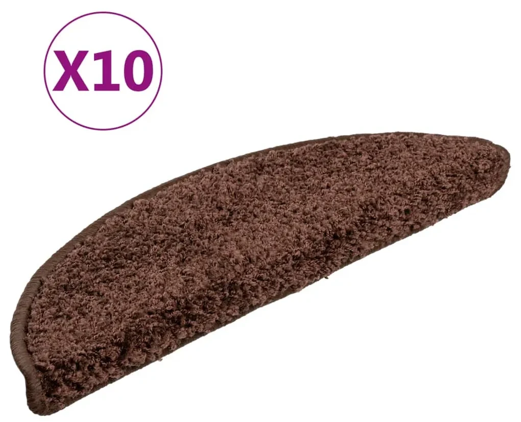 vidaXL Trapmatten 10 st 56x20 cm bruin