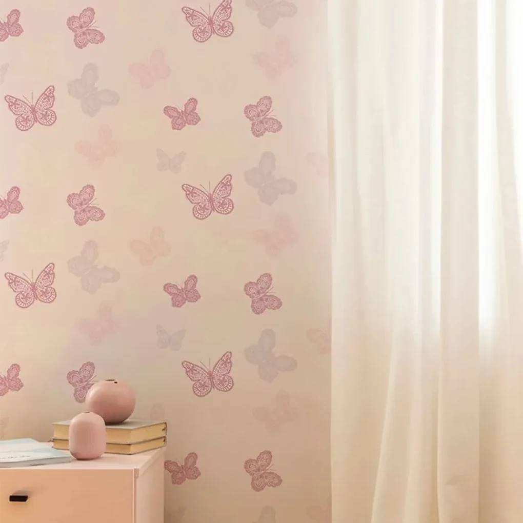 Noordwand Kids at Home Behang Butterfly roze 100114