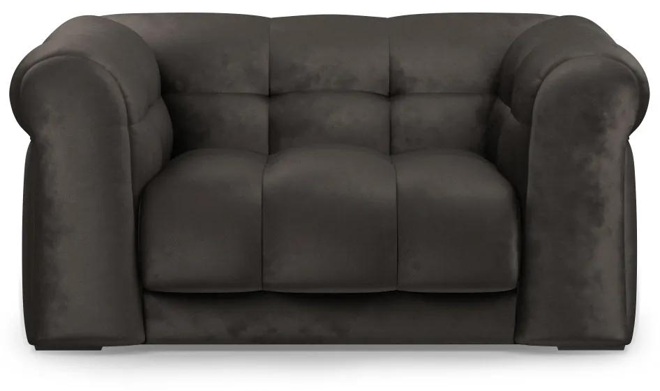 Rivièra Maison - Cobble Hill Love Seat, velvet, grimaldi grey - Kleur: grijs
