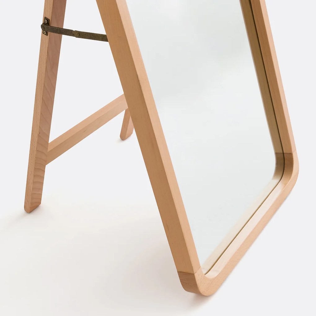 Spiegel op voet/psyche in beukenhout 50x150 cm, Alaria