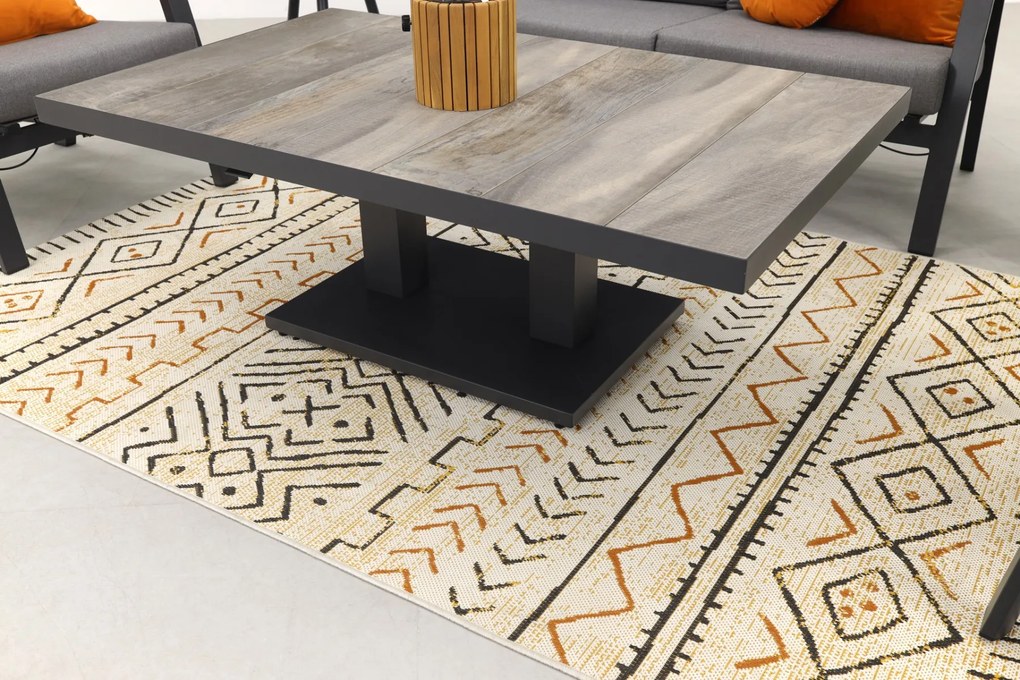 Azoren/Jersey stoel-bank loungeset 4-delig verstelbaar - Antraciet OP=OP