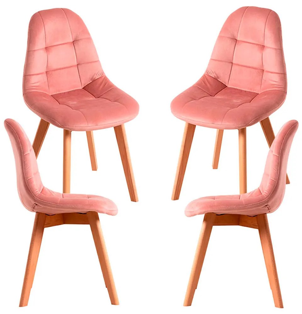 Set 4 Kelen Fluwelen Stoelen