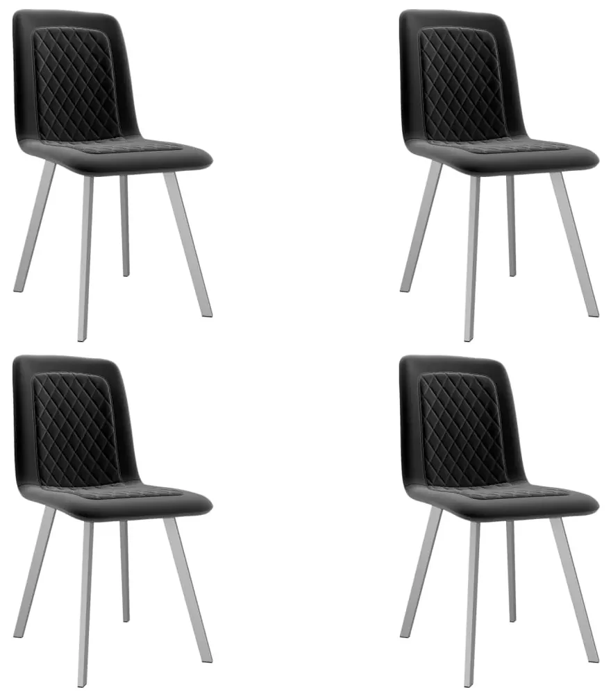 vidaXL Eetkamerstoelen 4 st fluweel zwart