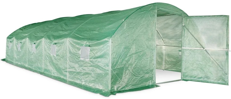 Folie tunnel met metalen frame 4x8m Garden Point groen met deur