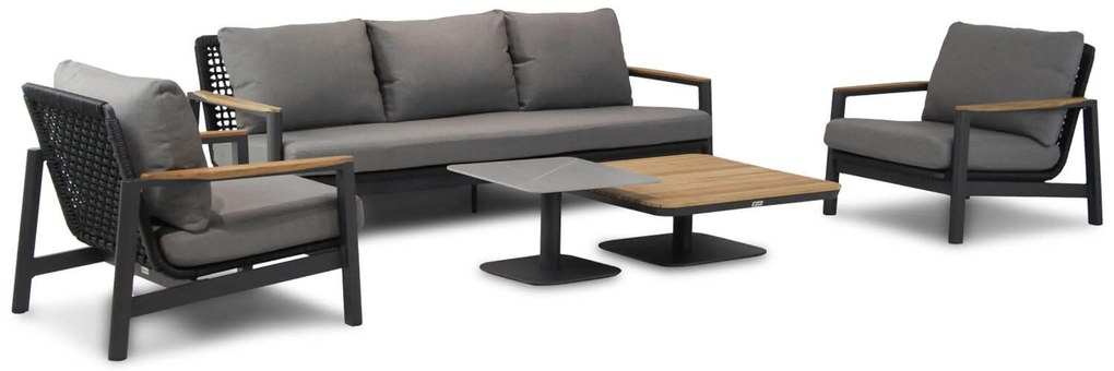 Stoel en Bank Loungeset 5 personen Aluminium/Rope Grijs Coco Ralph