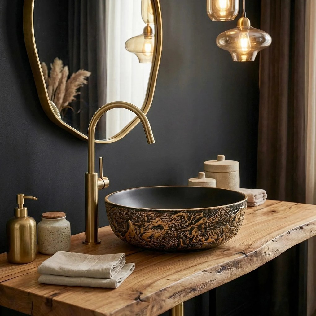 Opzetwastafel Rea Babilon Gold