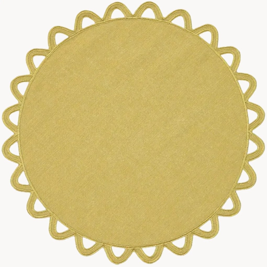 Ronde placemat Halo met randborduurwerk