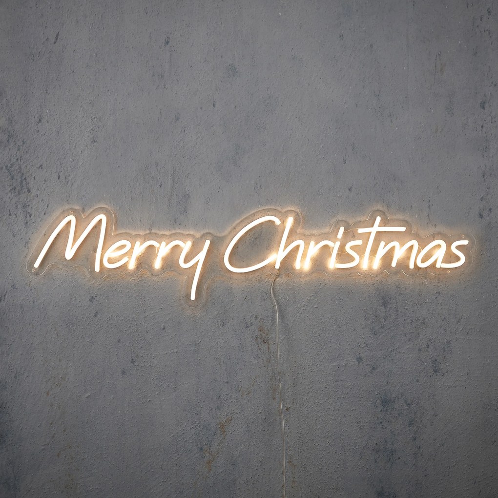 Kerst wandlamp neon wit - Merry Christmas