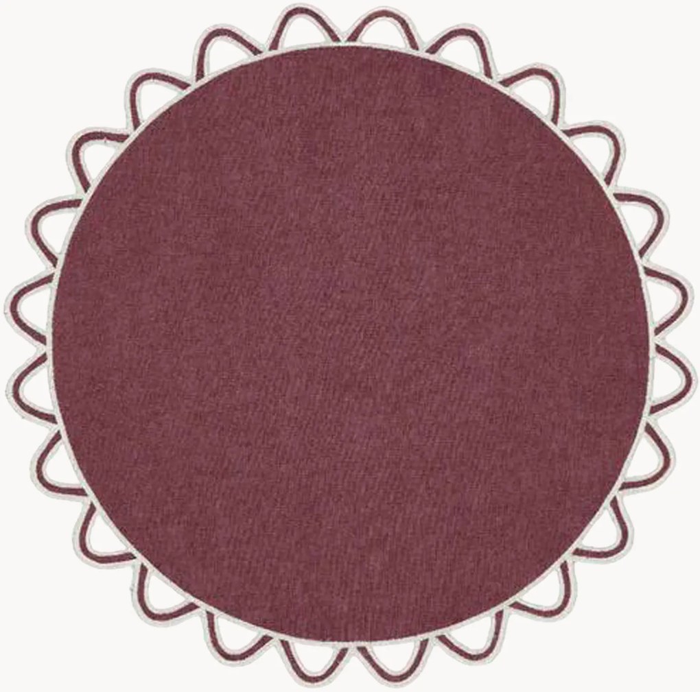 Ronde placemat Halo met randborduurwerk