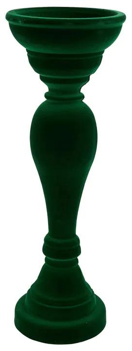 Kaarshouder velvet - groen - 33 cm
