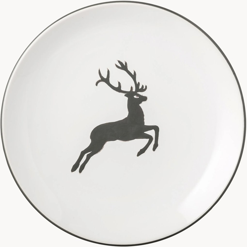 Handgemaakt dessertbord Cup Grauer Hirsch