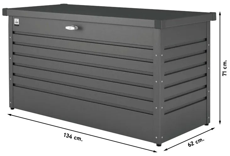 Biohort hobbybox - kussenkist antraciet 134 x 62 cm.