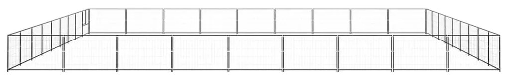 vidaXL Hondenkennel 81 m² staal zwart