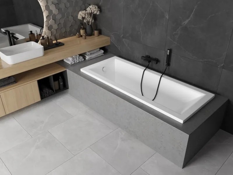 Mexen Cubik rechthoekig bad 140 x 70 cm, wit - 55031407000