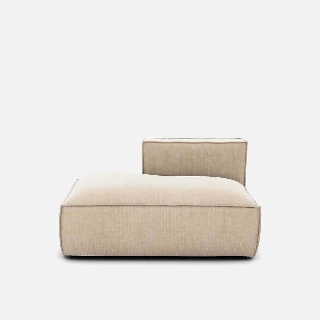 Loungebank element links voor modulaire bank, vintage ribfluweel, SEVEN