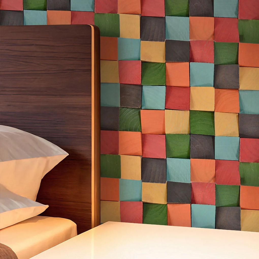 Houten Mozaïekpaneel | Dark Pine | 30×30 cm | Hout | Tegel