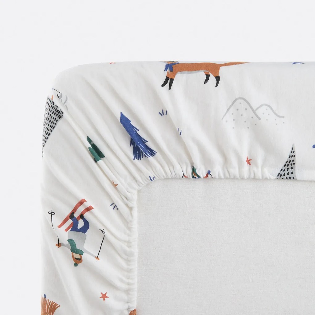 Hoeslaken in katoenen flanel omslag 25 cm, Schuss