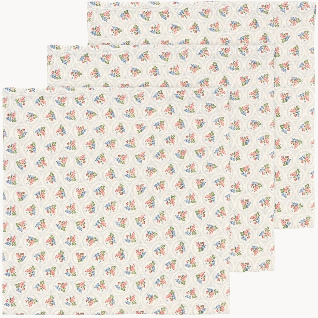 Hydrofiele doeken van biologisch katoen Verona Blues, 3-delig