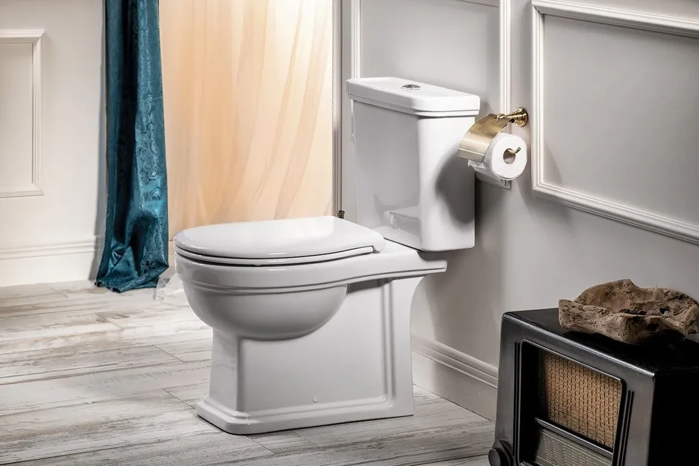 Sapho Diamond toiletrolhouder met klep brons