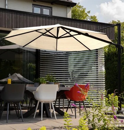 Nesling Coolfit zweefparasol 300x300 cm. - Wit - Op=Op